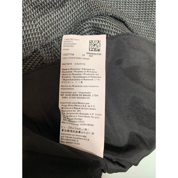 Hugo Boss Womens Sleeveless Peplum Top Size L Black & White Houndstooth Pattern - Picture 5 of 5